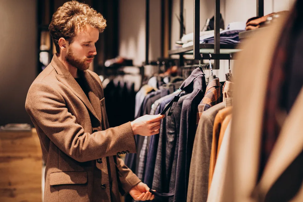 young handsome man choosing clothes shop 1 Style Society Guy
